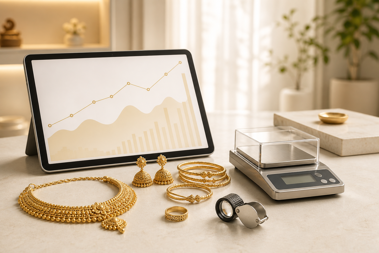 Gold jewellery and transparent digital valuation