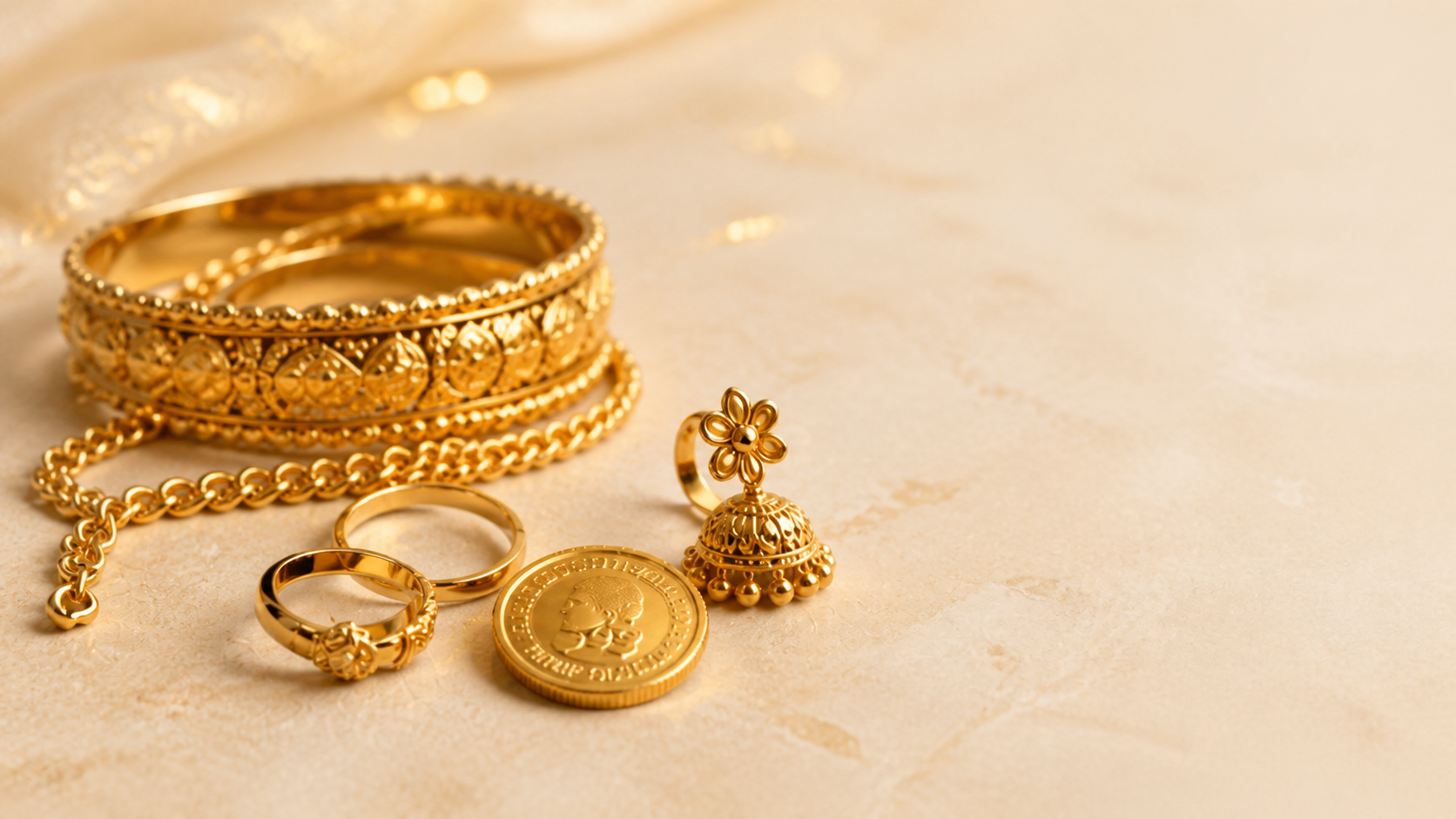 Gold jewellery ready for a transparent professional valuation